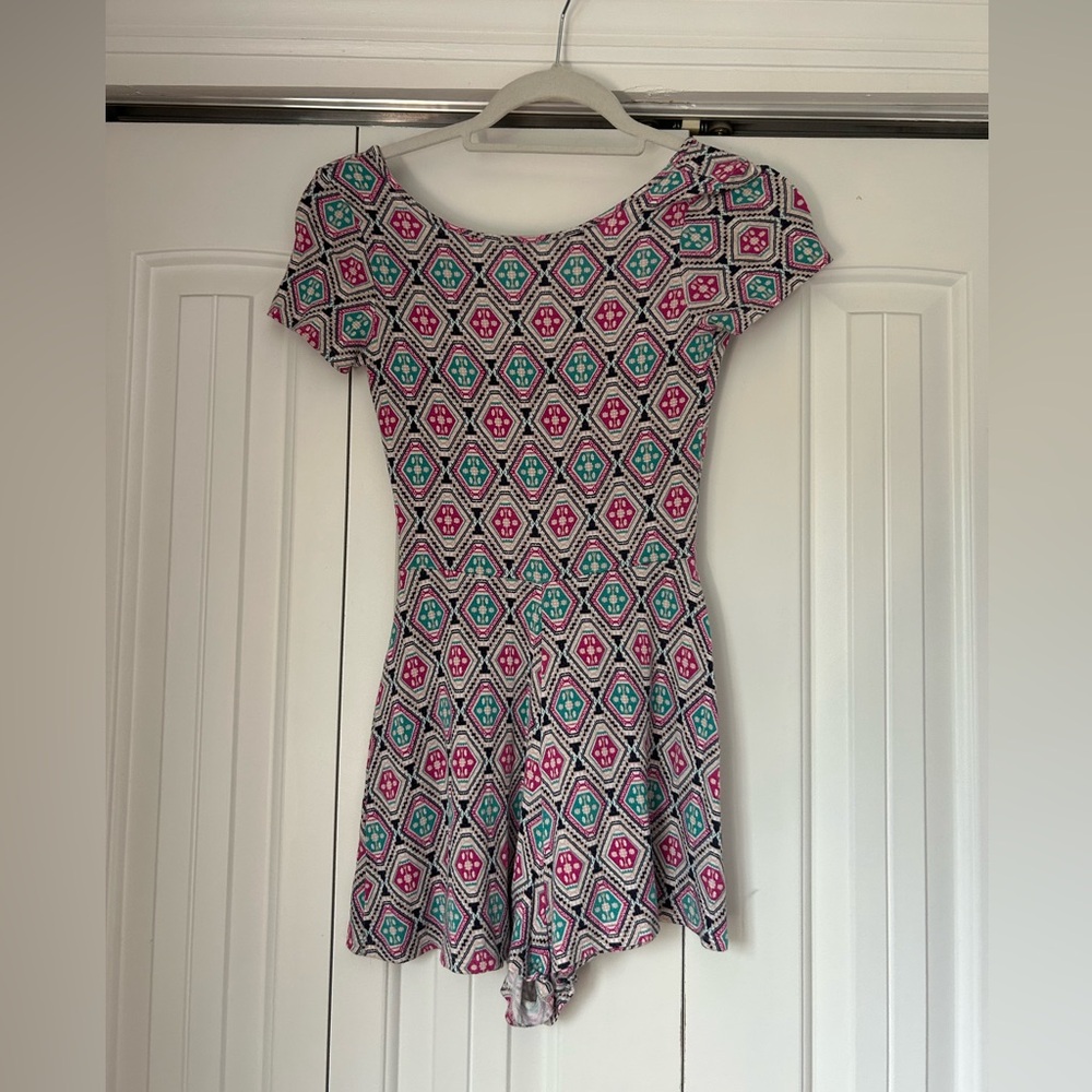 One Clothing Multicolor Geometric Romper
